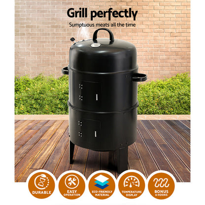 Grillz 3-in-1 Charcoal Smoker & Grill, view 4