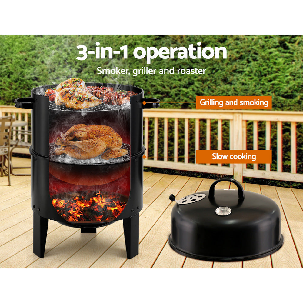 Grillz 3-in-1 Charcoal Smoker & Grill, view 5