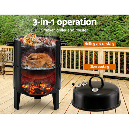 Grillz 3-in-1 Charcoal Smoker & Grill, view 5