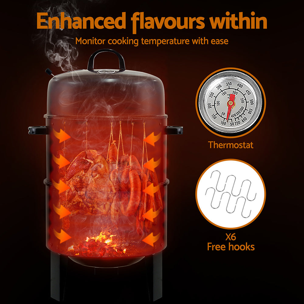 Grillz 3-in-1 Charcoal Smoker & Grill, view 7