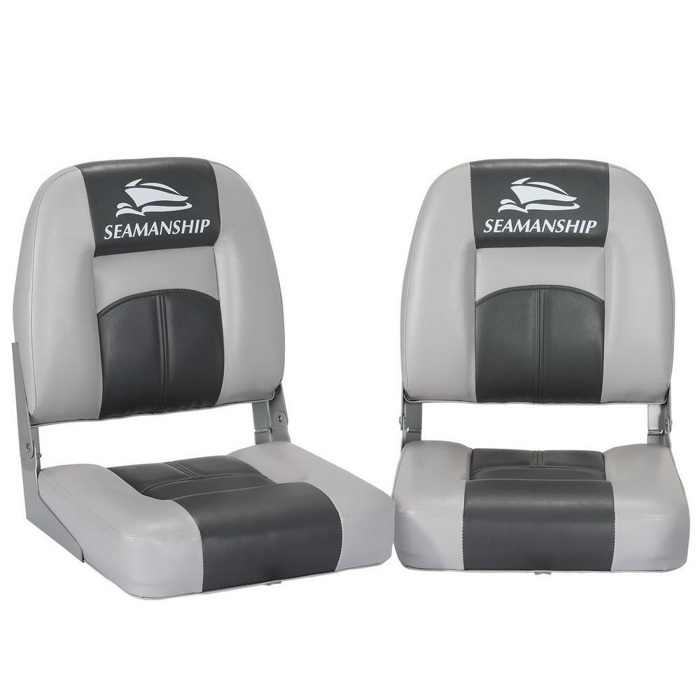 Seamanship Folding Boat Seats with Swivels – Set of 2