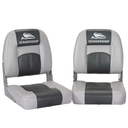 Seamanship Folding Boat Seats with Swivels – Set of 2