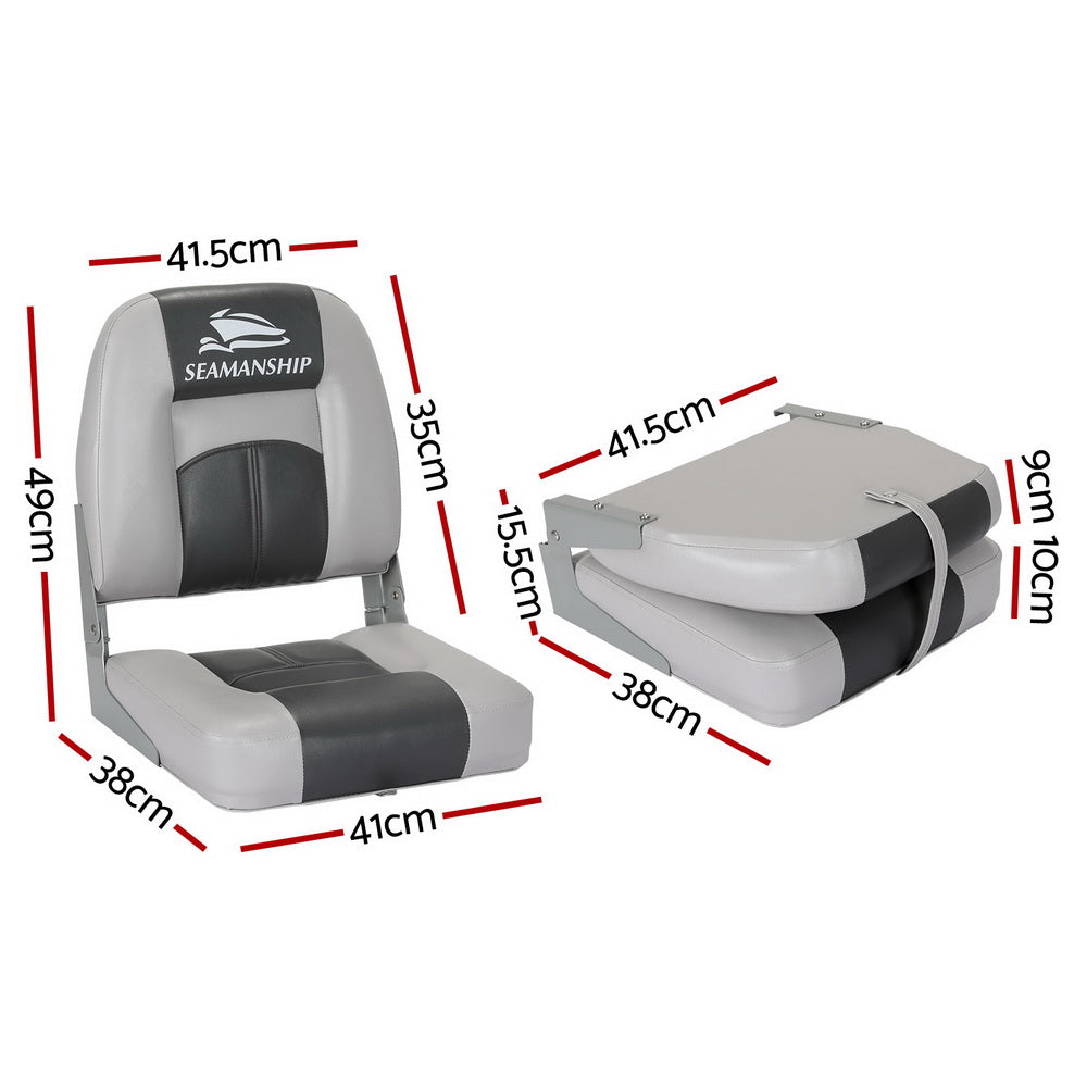 Seamanship Folding Boat Seats with Swivels – Set of 2, view 2