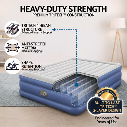 Queen Air Bed with Built-In Electric Pump, view 4