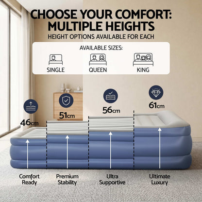 Queen Air Bed with Built-In Electric Pump, view 8