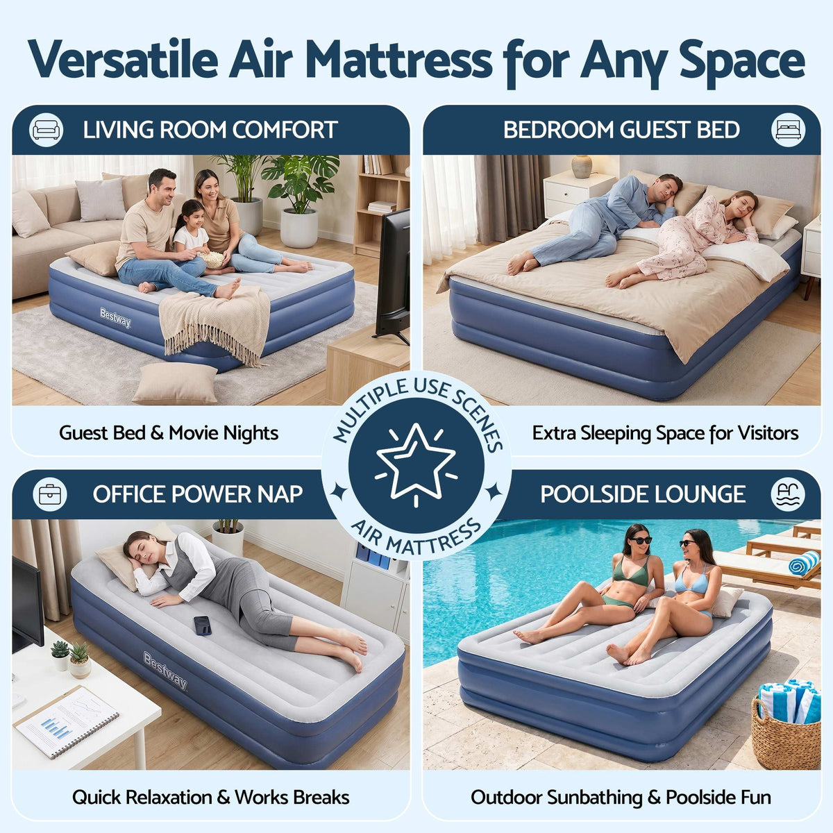 Queen Air Bed with Built-In Electric Pump, view 9