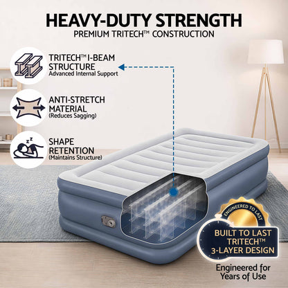 Bestway Single Air Bed – 51cm Raised with Built-In Pump, view 4