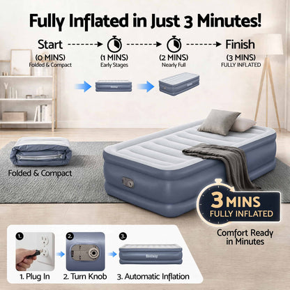 Bestway Single Air Bed – 51cm Raised with Built-In Pump, view 5