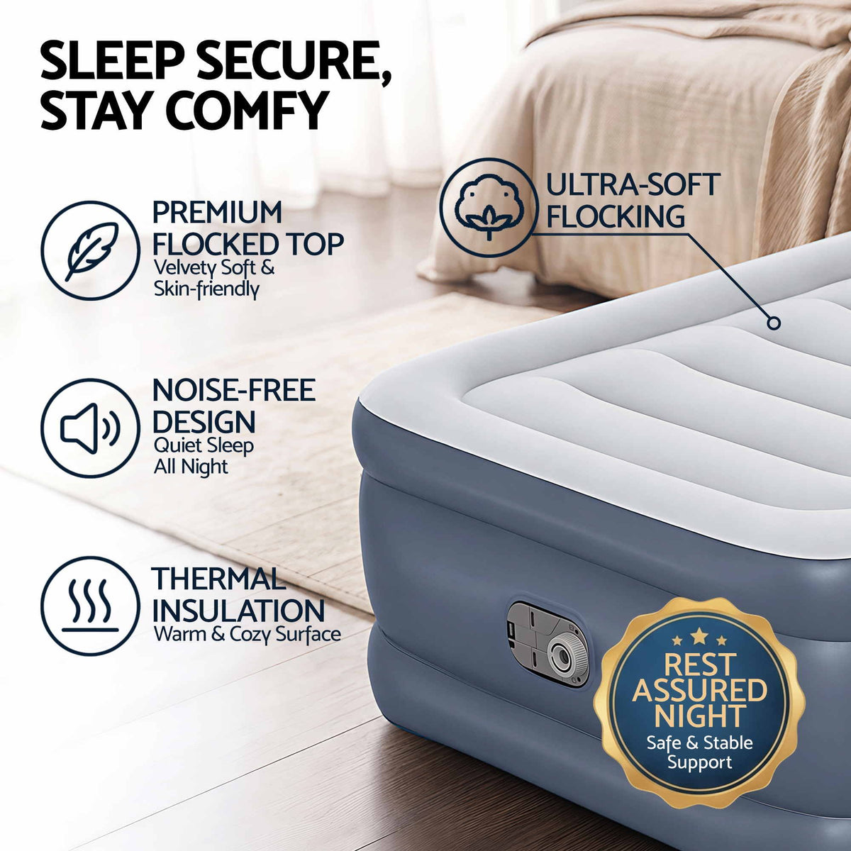 Bestway Single Air Bed – 51cm Raised with Built-In Pump, view 6