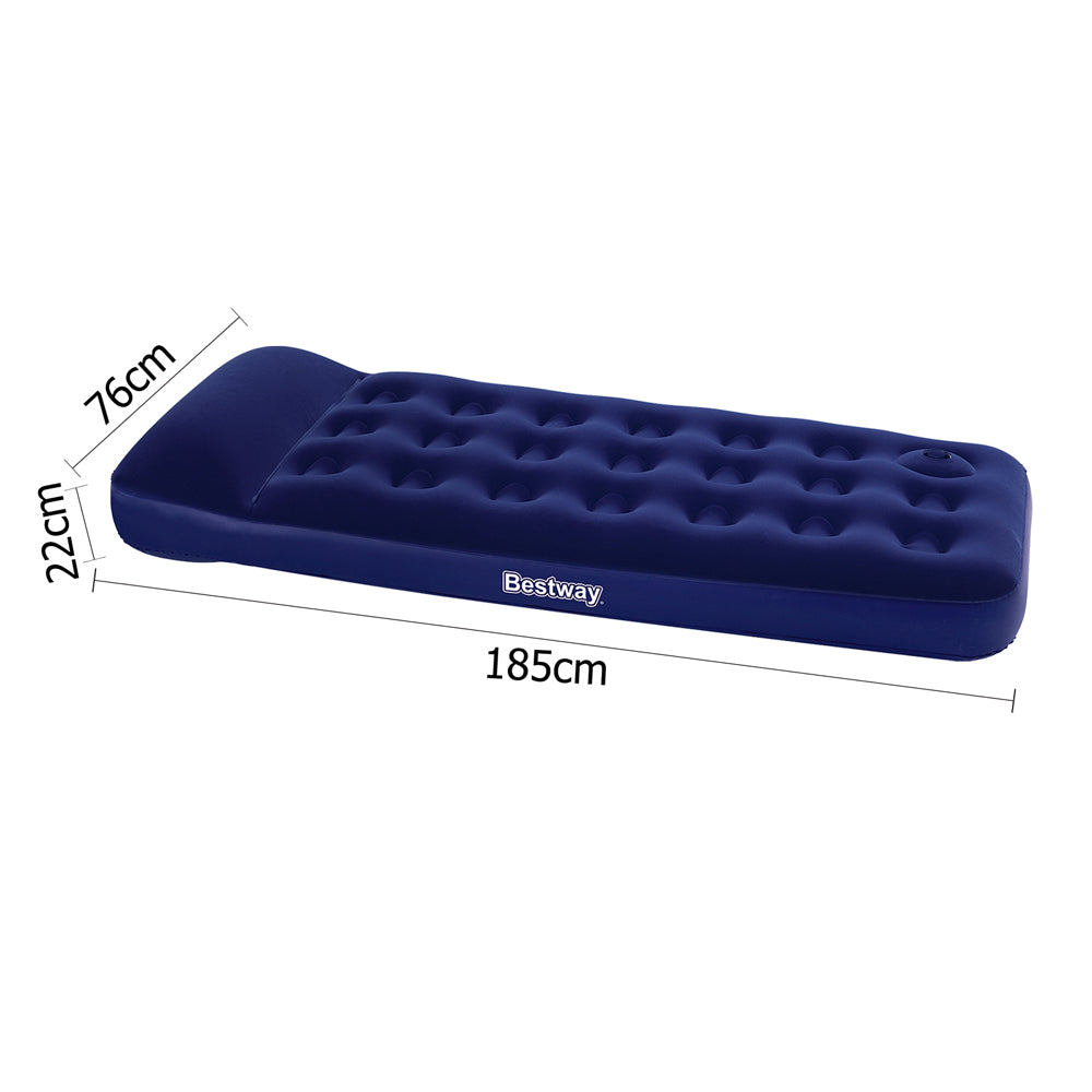 Single Air Mattress with Built-In Pump – Navy, view 2