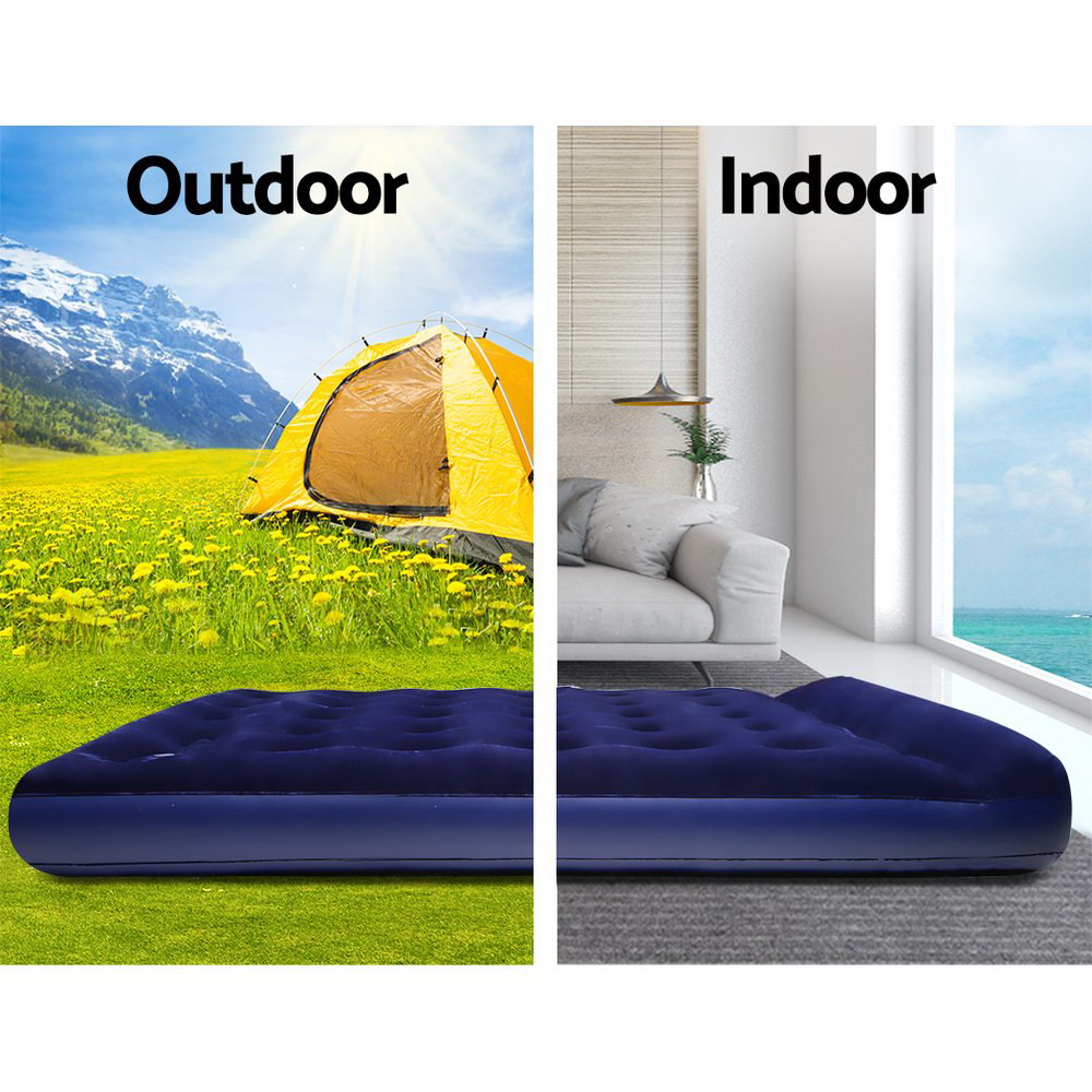 Single Air Mattress with Built-In Pump – Navy, view 4