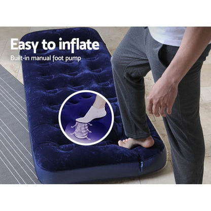 Single Air Mattress with Built-In Pump – Navy, view 5