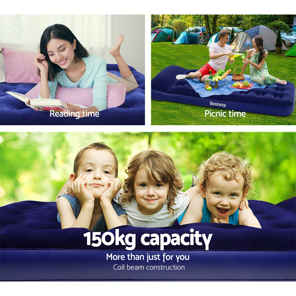 Single Air Mattress with Built-In Pump – Navy, view 6