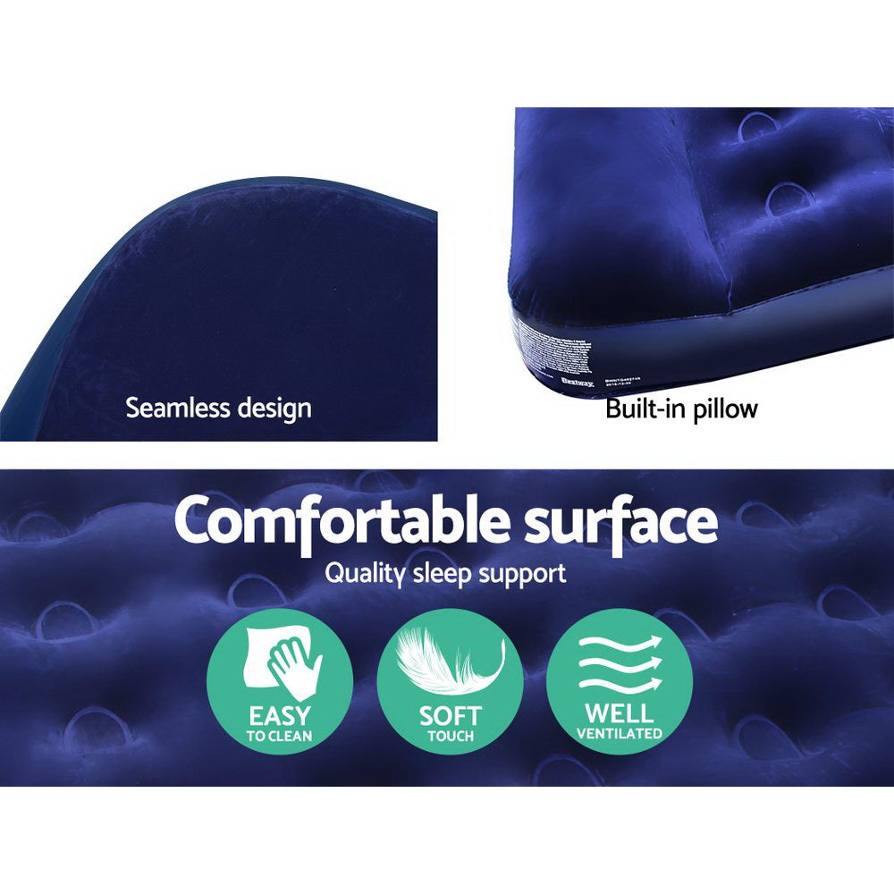 Single Air Mattress with Built-In Pump – Navy, view 7