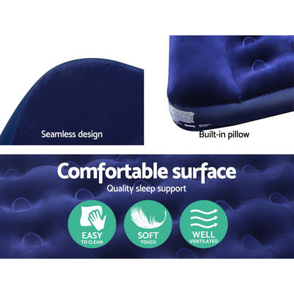 Single Air Mattress with Built-In Pump – Navy, view 7