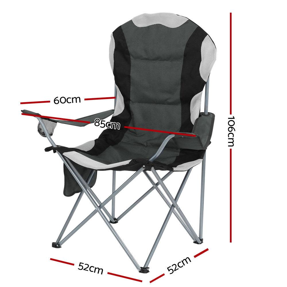 Weisshorn Folding Camp Chairs with Arms - 2 Pack, view 2