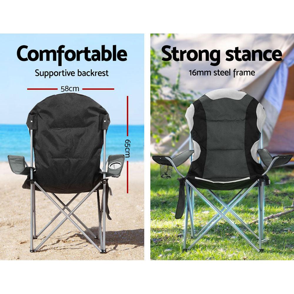 Weisshorn Folding Camp Chairs with Arms - 2 Pack, view 5