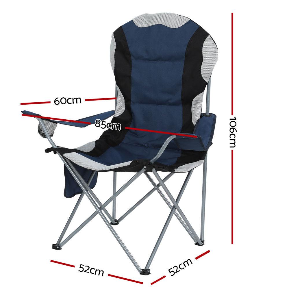 Folding Camping Chairs 2 Pack - Weisshorn Navy, view 2