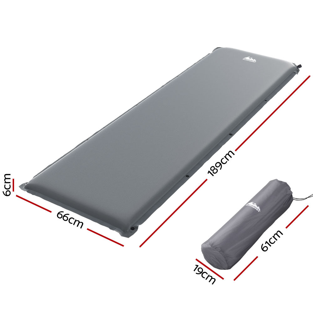 Weisshorn Single Self-Inflating Mattress 6cm - Grey, view 2
