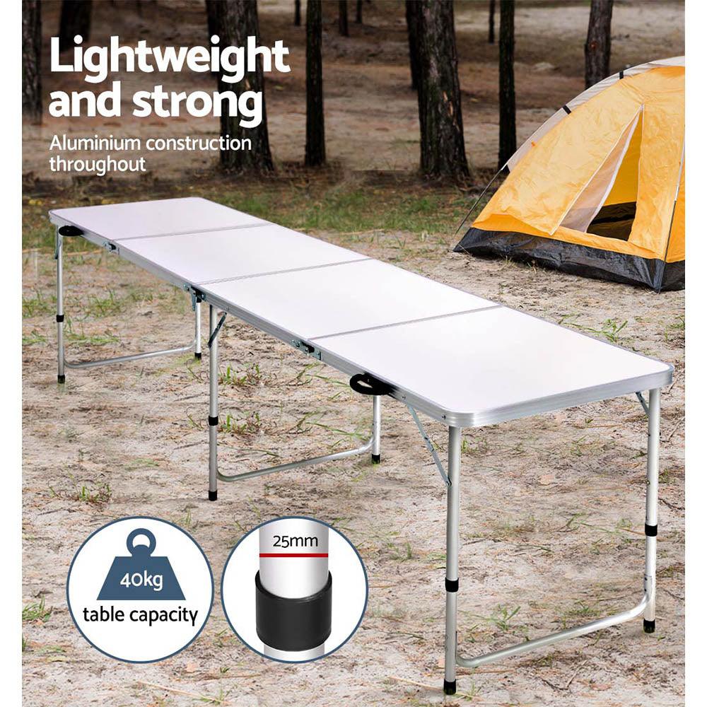 Folding Aluminium Camping Table 240cm – 3 Height Settings, view 5