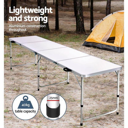 Folding Aluminium Camping Table 240cm – 3 Height Settings, view 5
