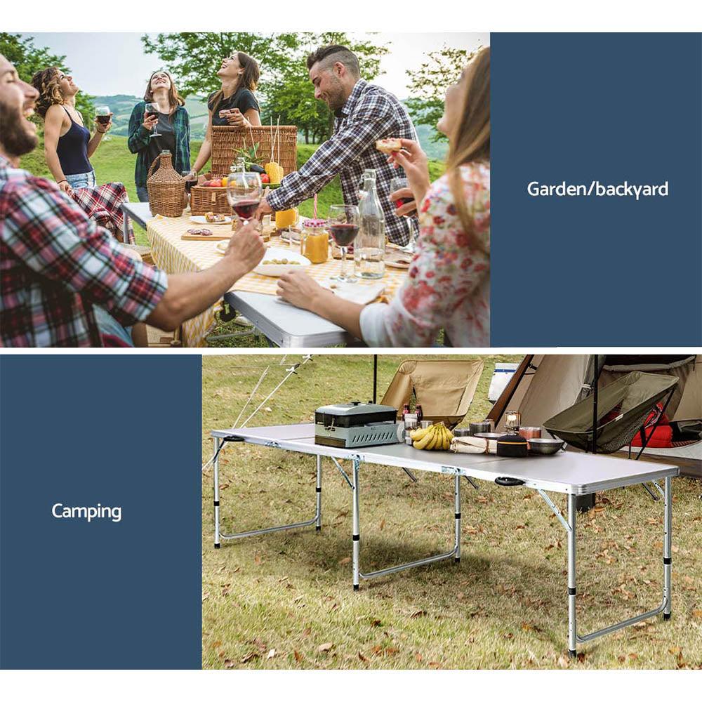 Folding Aluminium Camping Table 240cm – 3 Height Settings, view 7