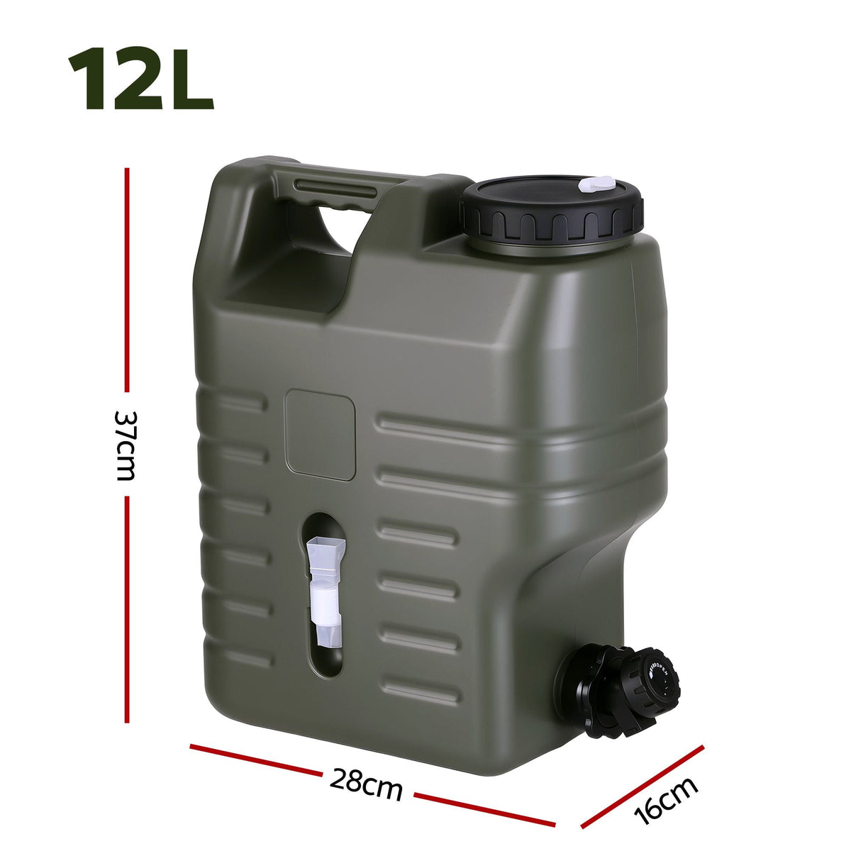 Camping Water Container 12L with Tap - Weisshorn, view 2