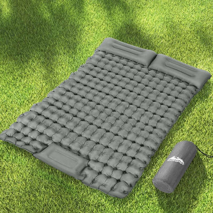 Weisshorn 9cm Double Camping Mattress with Foot Pump & Pillows, view 7