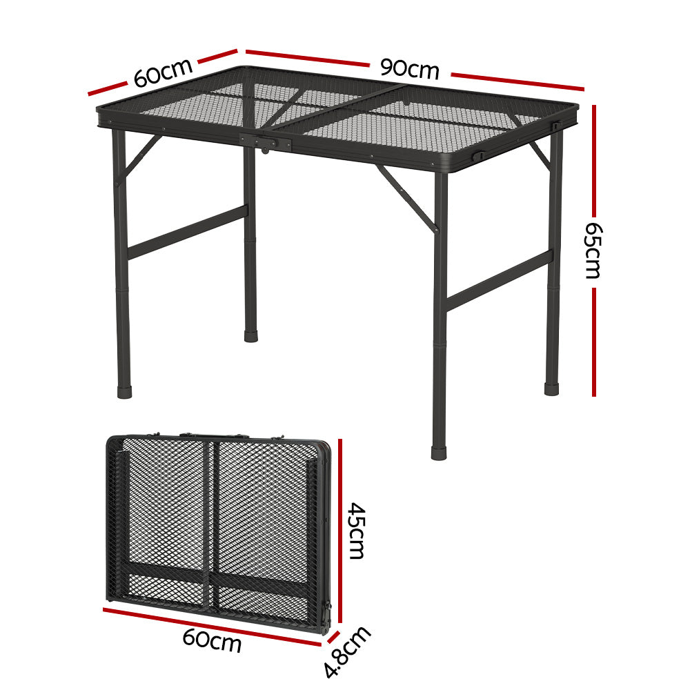 Folding Camping Table 90cm – Adjustable Height Aluminium, view 2