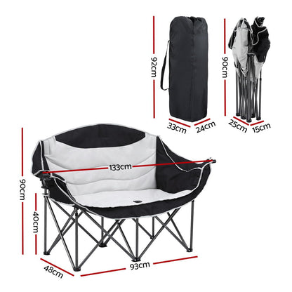 Double Moon Camping Chair – Two-Seater 240KG Folding Seat, view 2