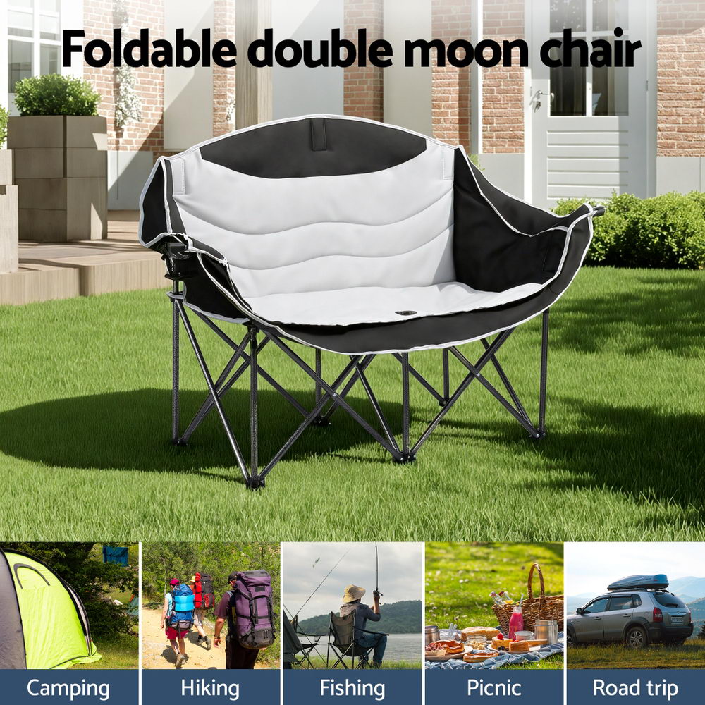 Double Moon Camping Chair – Two-Seater 240KG Folding Seat, view 4
