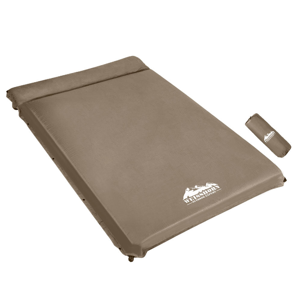 Weisshorn Double Self-Inflating Camping Mattress 10cm - Coffee
