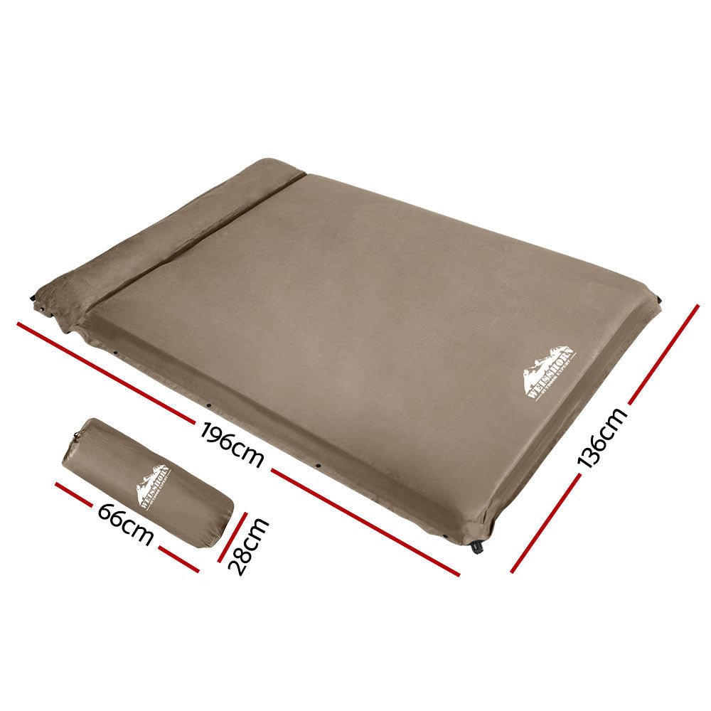 Weisshorn Double Self-Inflating Camping Mattress 10cm - Coffee, view 2