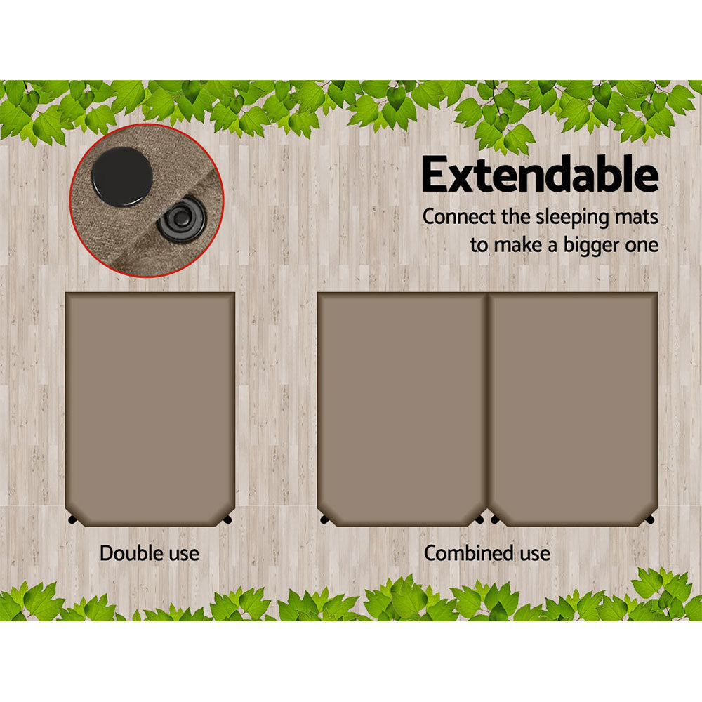 Weisshorn Double Self-Inflating Camping Mattress 10cm - Coffee, view 4