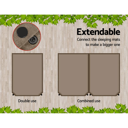 Weisshorn Double Self-Inflating Camping Mattress 10cm - Coffee, view 4