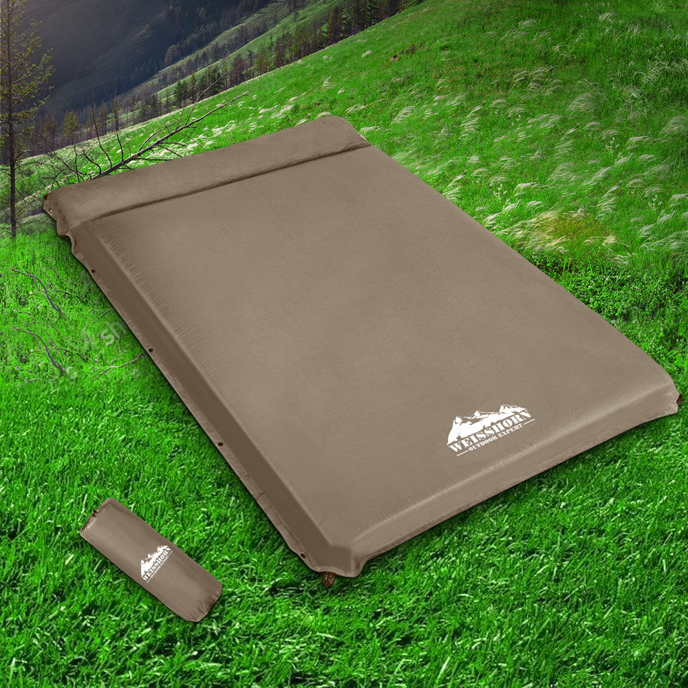 Weisshorn Double Self-Inflating Camping Mattress 10cm - Coffee, view 7