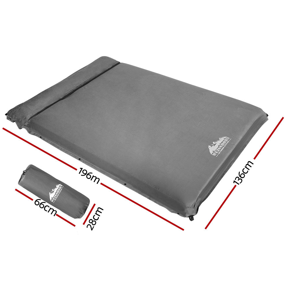 Weisshorn Double Self-Inflating Camping Mattress 10cm - Grey, view 2