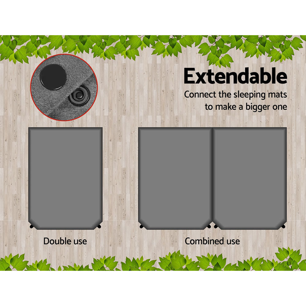 Weisshorn Double Self-Inflating Camping Mattress 10cm - Grey, view 3