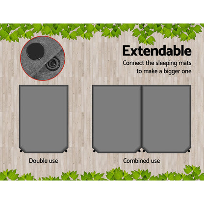 Weisshorn Double Self-Inflating Camping Mattress 10cm - Grey, view 3