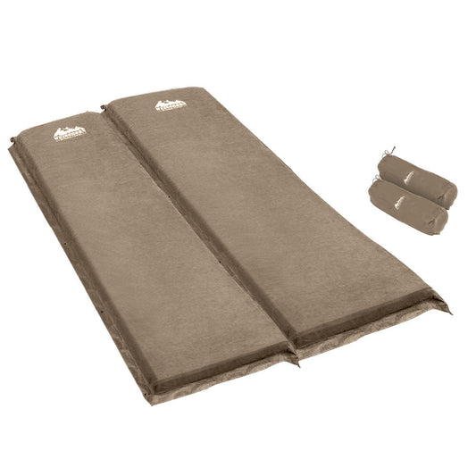 Weisshorn Double Self-Inflating Mattress 10cm - Coffee