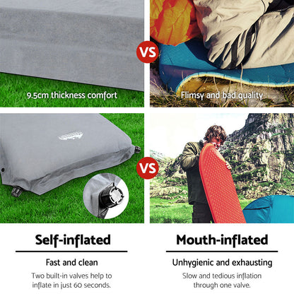 Weisshorn Single Self-Inflating Mattress 10cm - Grey, view 5