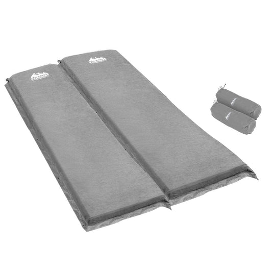 Weisshorn 10cm Self-Inflating Mattress Double Set - Grey (2 Singles)
