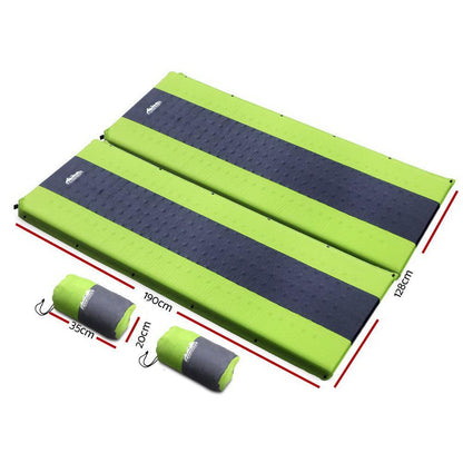 Self Inflating Camping Mats Double Set - Green, view 2