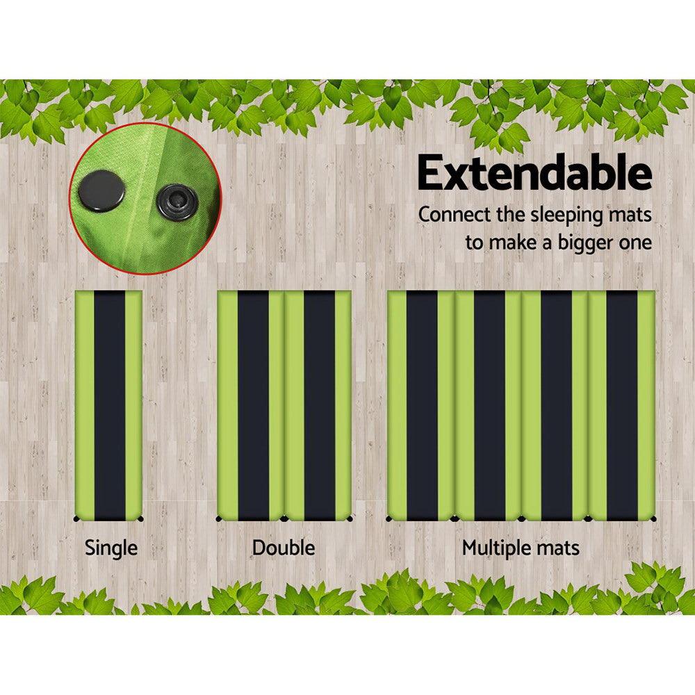 Self Inflating Camping Mats Double Set - Green, view 3