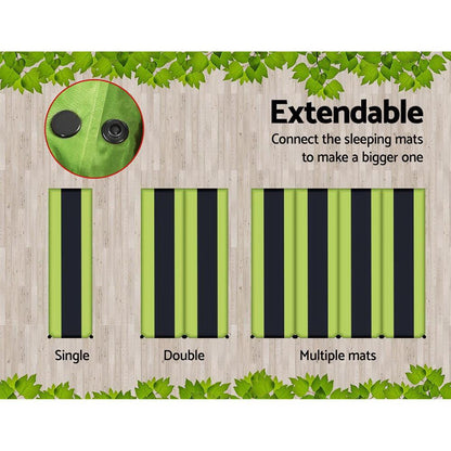 Self Inflating Camping Mats Double Set - Green, view 3
