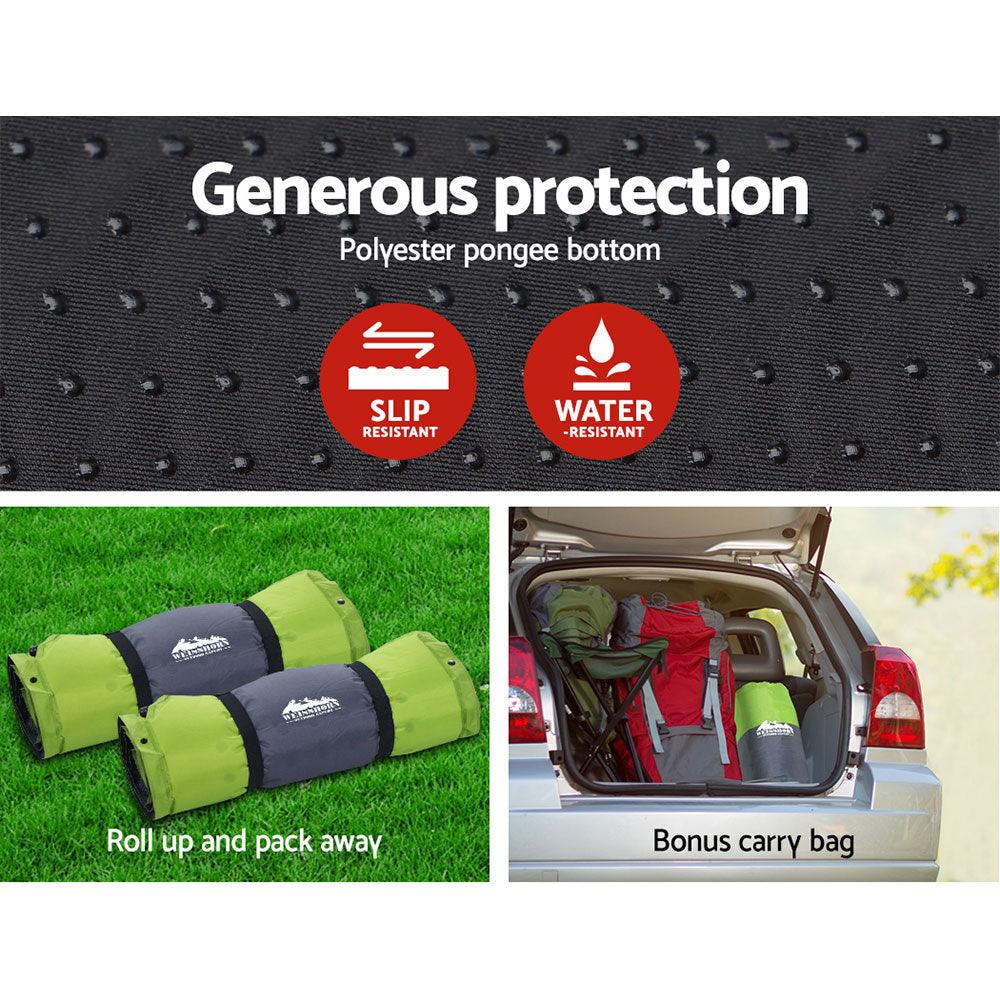 Self Inflating Camping Mats Double Set - Green, view 5