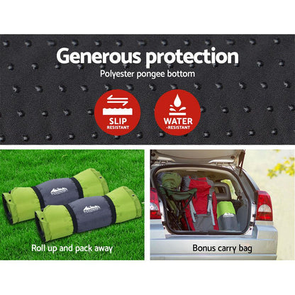 Self Inflating Camping Mats Double Set - Green, view 5