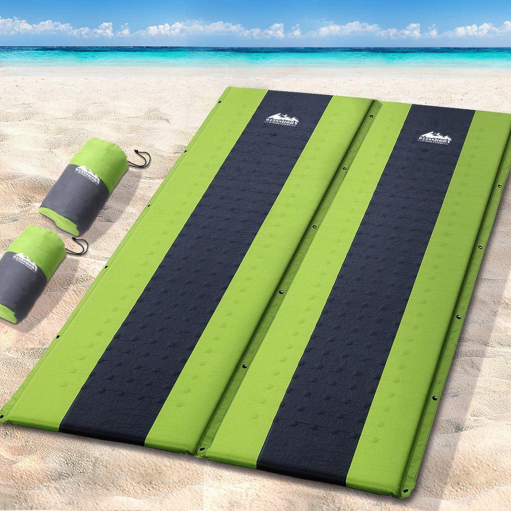 Self Inflating Camping Mats Double Set - Green, view 7
