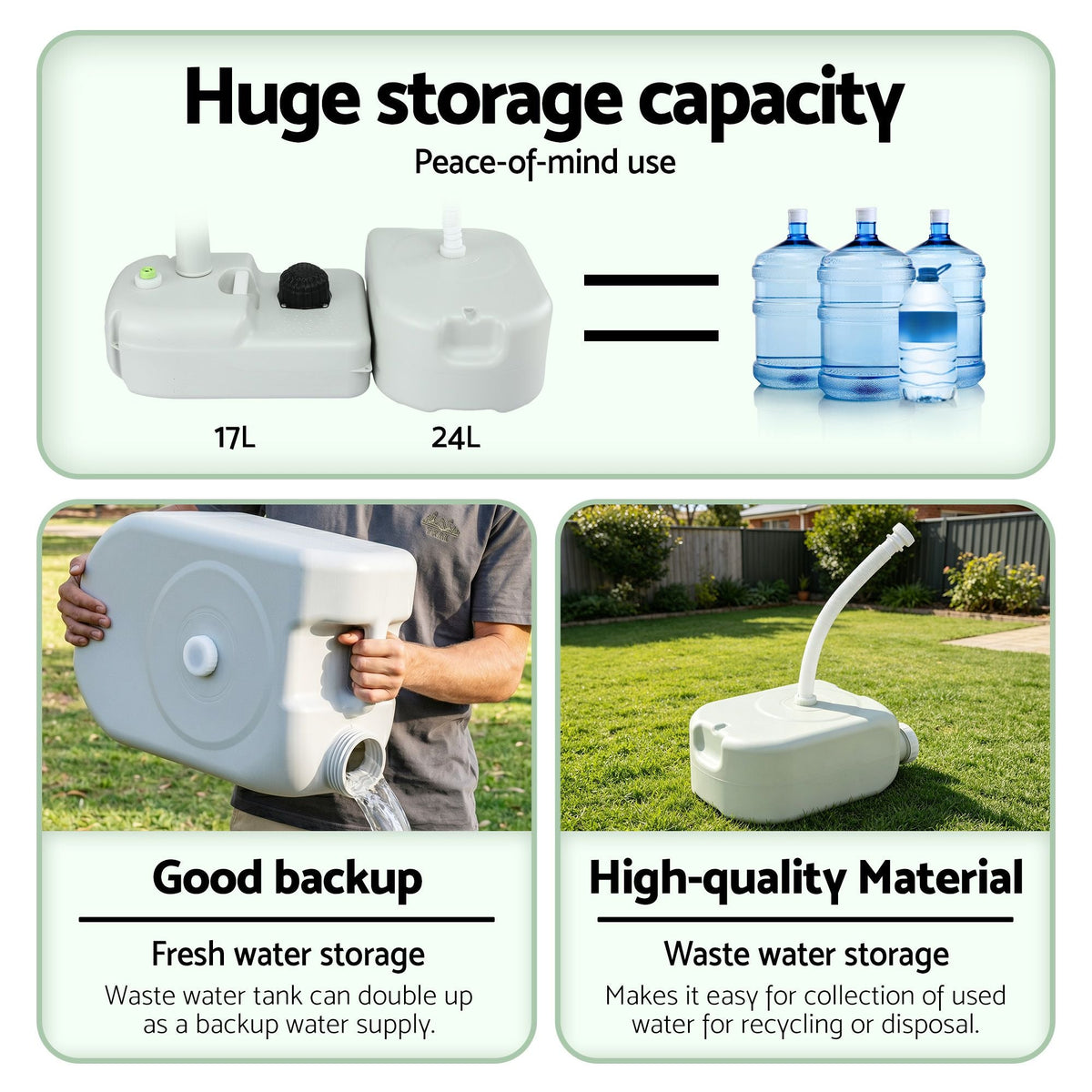 Portable Camping Hand Wash Basin 43L - Weisshorn, view 8