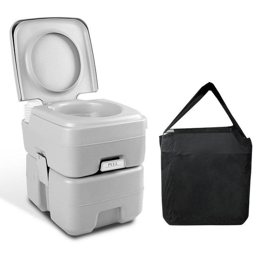 Portable Camping Toilet 20L with Carry Bag – Grey
